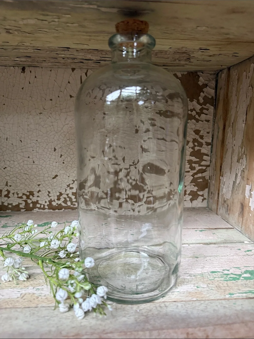 🌿Large Clear Glass Apothecary Bottle with Cork - Home Accents